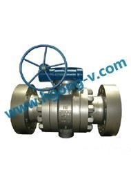 DIN/API flange forged Steel trunnion ball valve